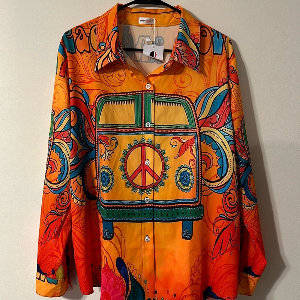 Jammy Job XL Boho-Hippie Long Sleeved Shirt NWT
